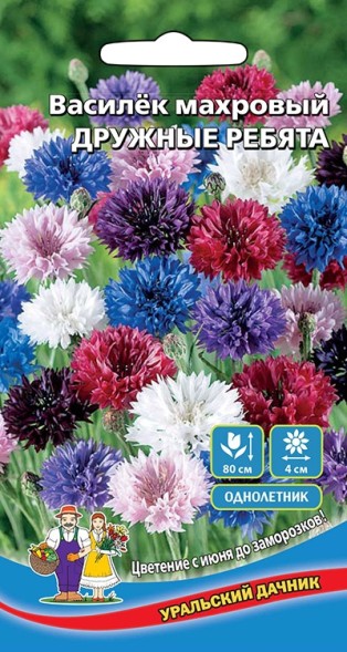 Семена Цветы Василек махровый Дружные ребята УД