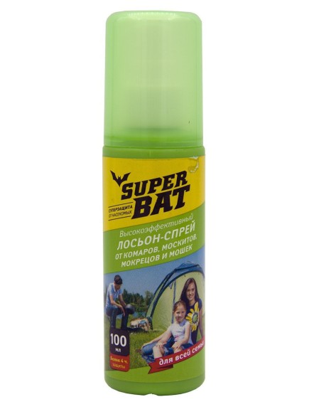  Спрей-лосьон от комаров и мошек 100 мл СуперБат