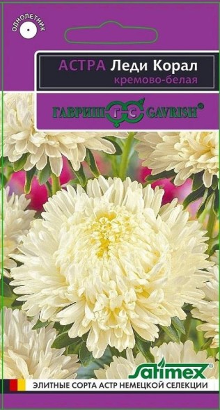 Семена Астра Леди Корал белая (Гавриш)