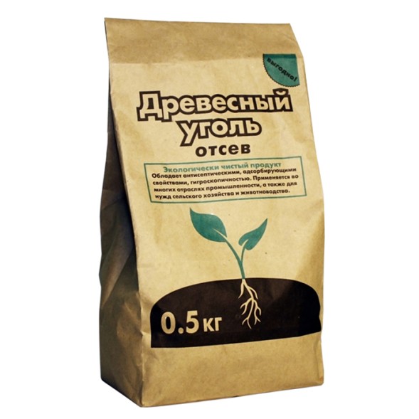  Уголь древесный 0,5 кг антисептик КХЗ