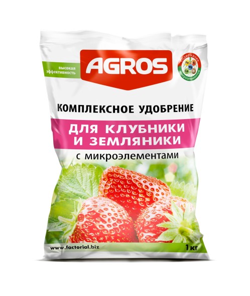  Комплексное удобрение для клубники и земляники с микроэлементами 1 кг (Факториал)