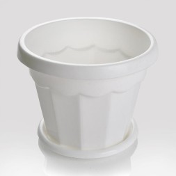 Горшок Гармония с поддоном 1,5 (белый)