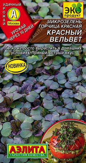 Семена Микрозелень Горчица красная Красный вельвет (Аэлита)