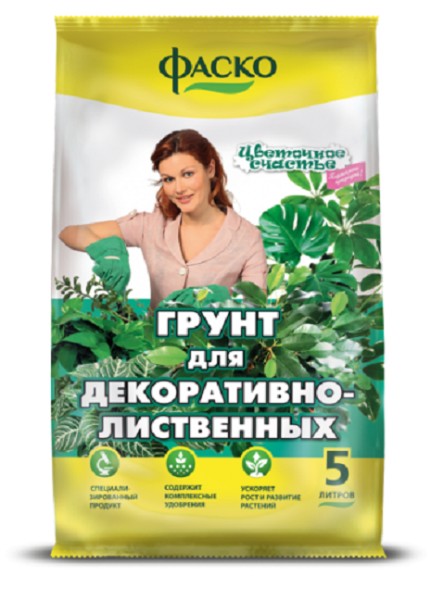  Грунт &amp;quot;Цветочное счастье&amp;quot; для  декоративно-лиственных 5 л (ФАСКО)