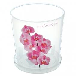 Кашпо для орхидей с поддоном 17*21,5см 3,5 л прозрачный