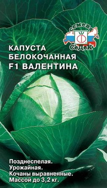 Семена Капуста белокочанная Валентина F1 (СеДеК)