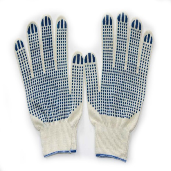  Перчатки ХБ  ЭКСТРА с ПВХ (белая точка) 6 ниток 10 кл