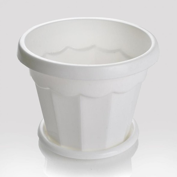  Горшок Гармония с поддоном 0,7 л (белый)