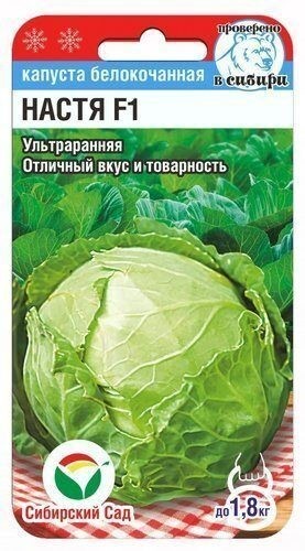 Семена Капуста белокочанная Настя F1 (Сиб cад)