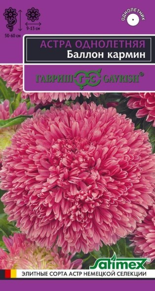 Семена Астра Баллон Кармин густомахровая (Гавриш)