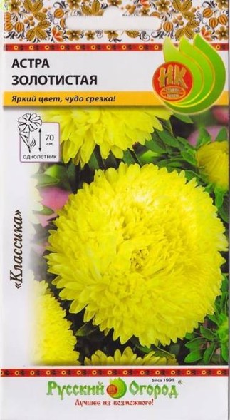 Семена Астра Золотистая пионовидная (НК)